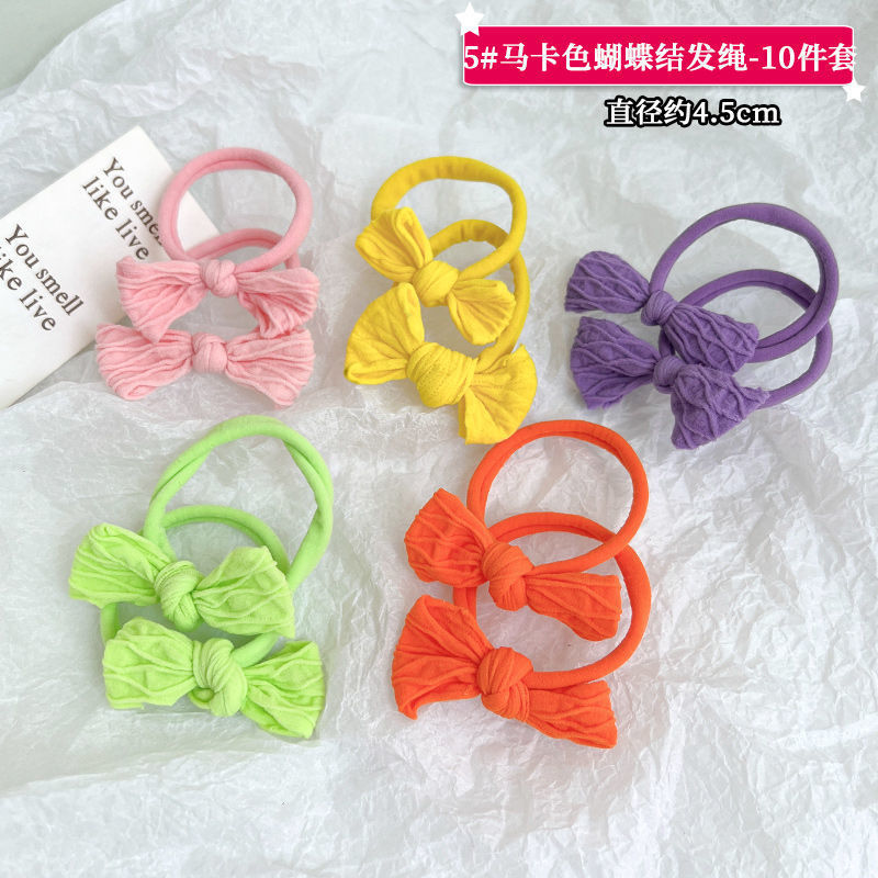 New Bow Headdress Children's Korean Internet Celebrity Rubber Band Hair Band Does Not Hurt Hair Elastic and Durable Baby Hair Accessories