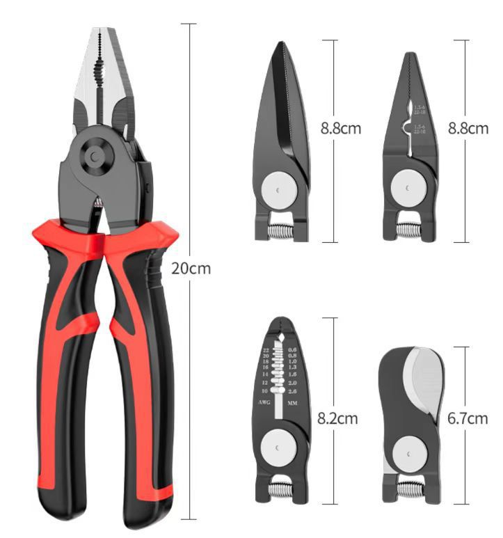 Cross-Border New Style Multipurpose Tools Five-in-One Replaceable Plug Tool Set Multi-Function Pliers Electrician Special Suit