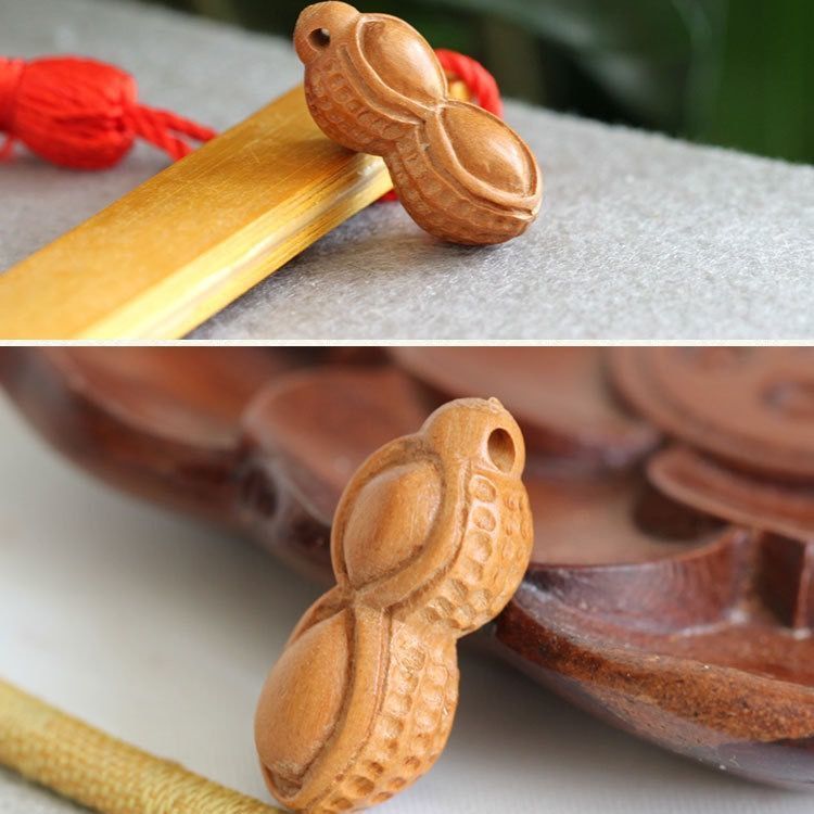 桃木雕刻文玩花生儿童婴儿辟邪桃木长生果吊坠挂件工艺品学生饰品