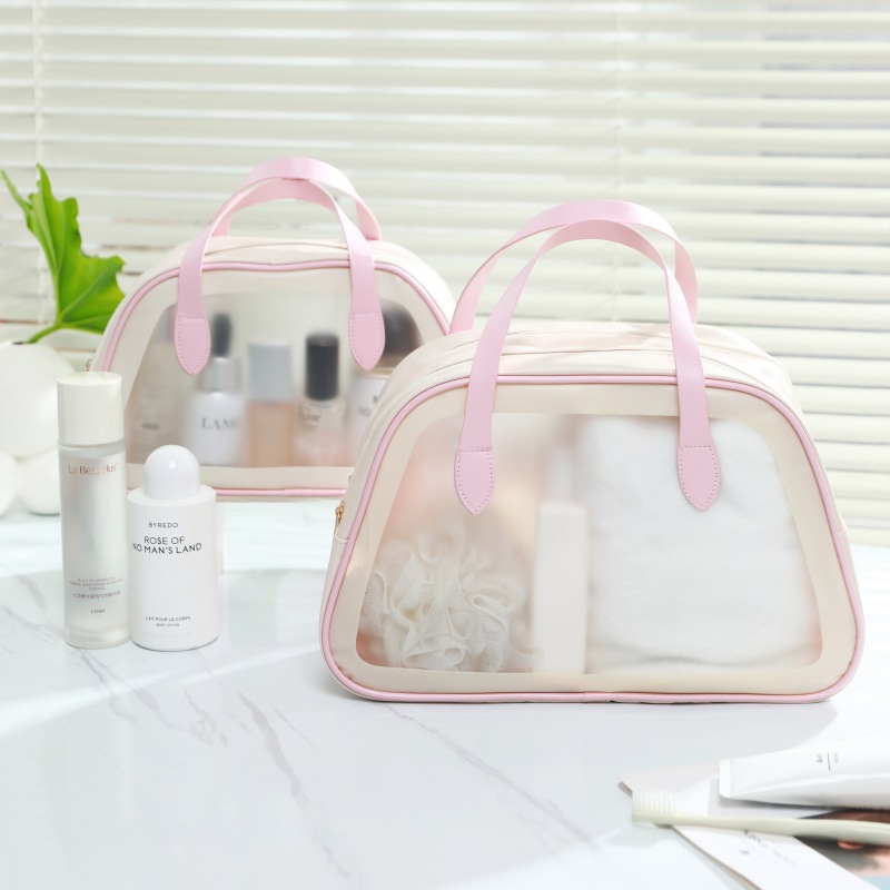 trapezoidal dry wet separation wash bag cosmetic bag women‘s portable large capacity travel buggy bag swimming bath water-proof bag