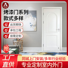 白色扣线烤漆门现代简易风格生态门室内卧室橡北欧风房间实木门