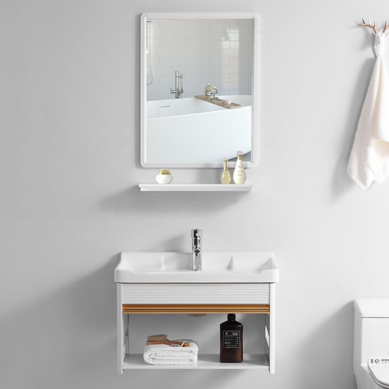 Wall-Mounted Wash Basin Bathroom Bathroom Cabinet Combination Small Apartment Washbasin Wash Basin Alumimum Cabinet Wash Basin