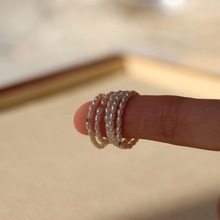 珍珠戒指诸暨罕见小2mm淡水小女戒子14k包金色不掉皮代销一件代货