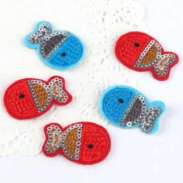 亮片布贴刺绣衣服补丁贴布羽绒服t恤贴花小鱼卡通幼儿园布贴