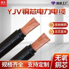 永久YJV低压电缆国标纯铜yjv 2*4/6/10/16平方户外护套线无氧铜芯
