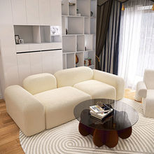 日式豆腐方块沙发面包奶油色民宿简约客厅小户型卧室网红小沙发