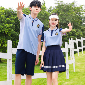 中学生校服套装夏季高中生小学生运动会服装毕业照班服老师服批发