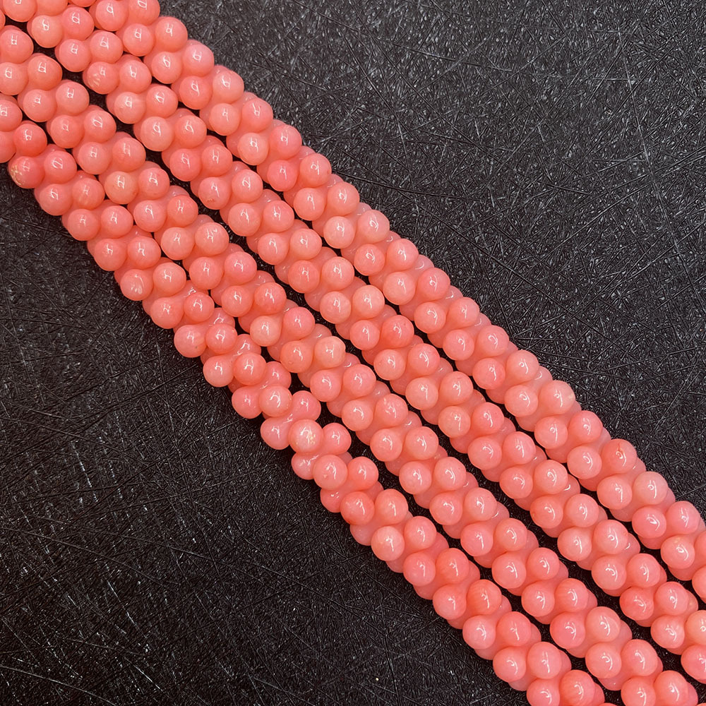 合成珊瑚散珠4x8mm白色红色两连珠骨头形串珠diy手链耳饰饰品配件