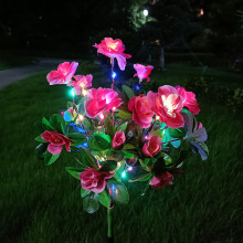 户外庭院花园装饰LED地插灯仿真映山红花灯太阳能杜鹃花灯