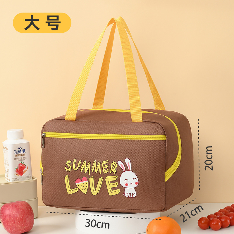 In Stock Long Portable Cartoon Insulated Bag Picnic Bag with Rice Cold Insulation Lunch Bag Insulation Oxford Cloth Thermal Bag