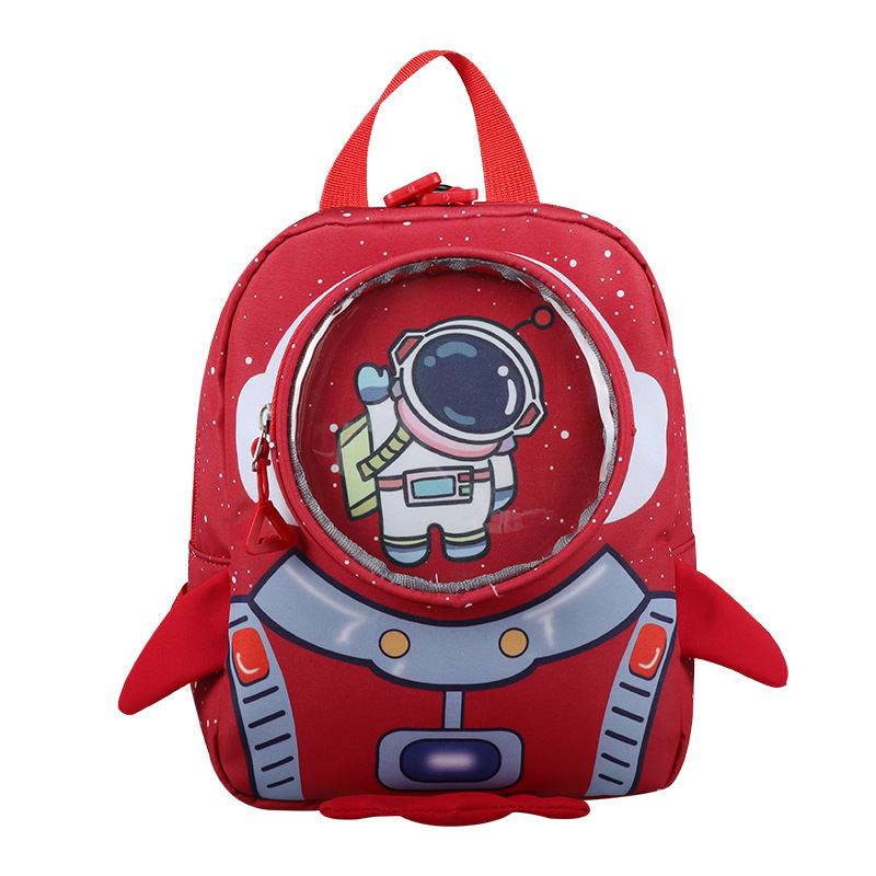 Children's Safety Rope Backpack Cartoon Small Rocket Anti-Lost Small Backpack Kindergarten Baby Boy and Baby Girl Kindergarten Backpack