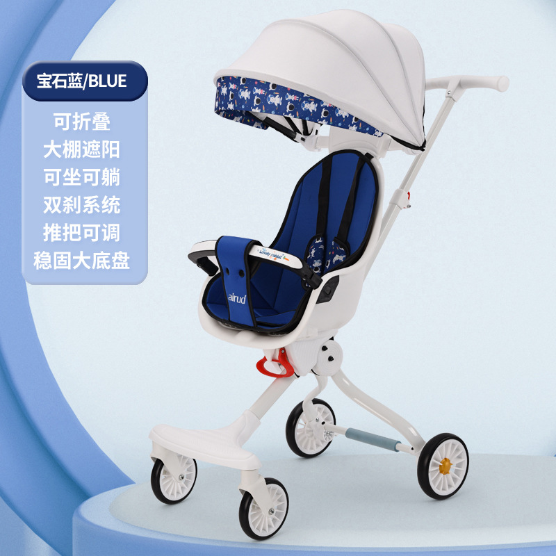 Baby Stroller One-Click Folding Baby Walking Tool Can Sit and Lie Baby Folding Cart 1-5 Years Old Baby Stroller