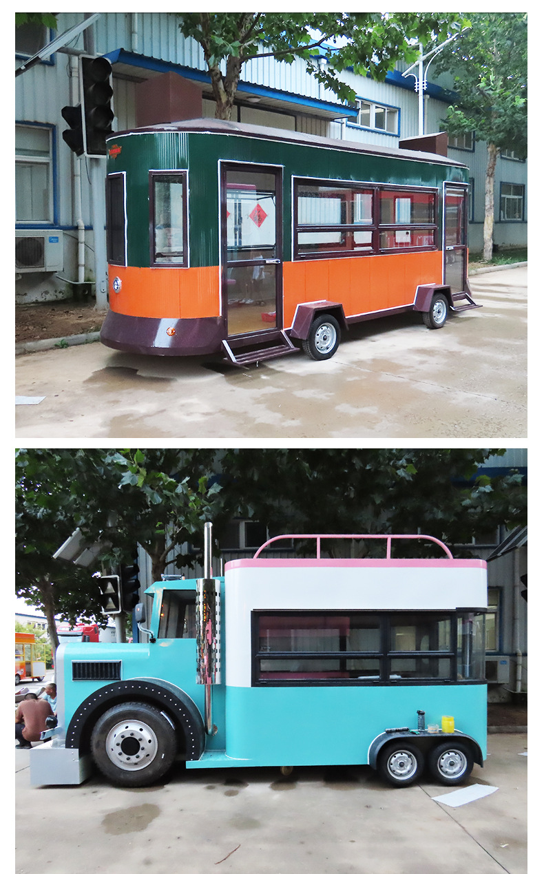 鑫焱景区观光车牵引房车手推移动美食餐车多功能摆摊车地摊小吃车