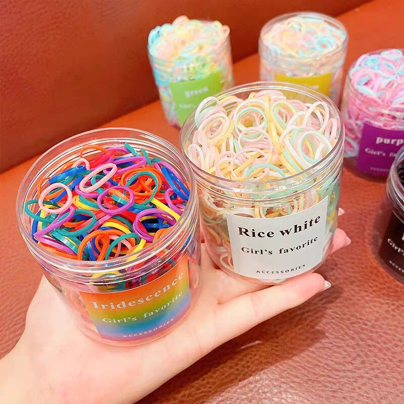 Children's Small Circle Thickened Headband Rainbow Color Disposable Rubber Band Korean Simple Hair Ring Baby Hair Ties/Hair Bands