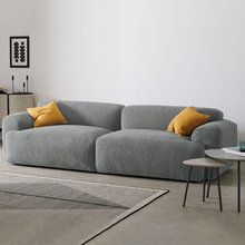 意式极简布艺沙发现代简约客厅小户型双人三人面包豆腐块组合沙发