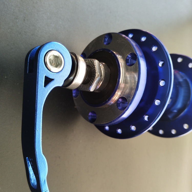 山地自行车培林花鼓 铝合金碟刹前后 36孔旋式碟刹轴皮蓝色