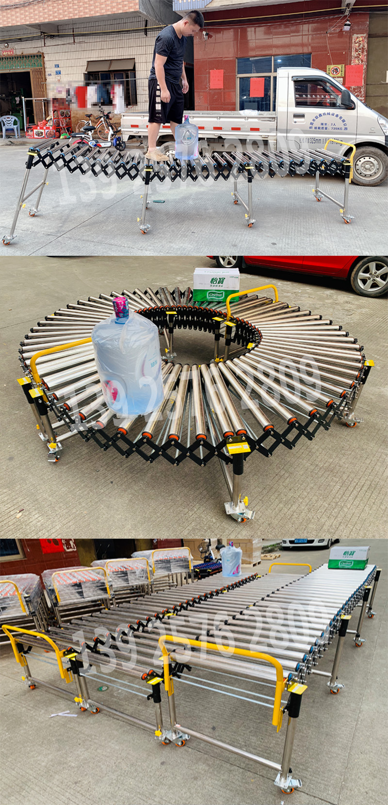 厂家直销无动力滚筒卸货神器滑梯折叠升降伸缩转弯搬运卸车输送机