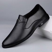 D8936男鞋正装皮鞋商务休闲鞋春季低帮套脚牛皮乐福单鞋英伦绅士