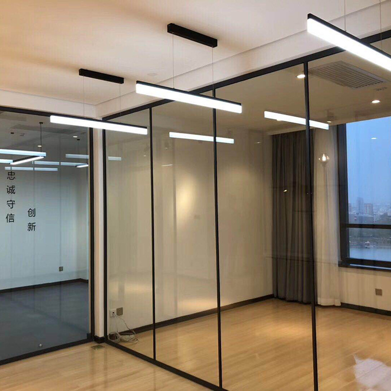 活动玻璃隔断移动玻璃墙固定移动办公室透明隔间玻璃板直供