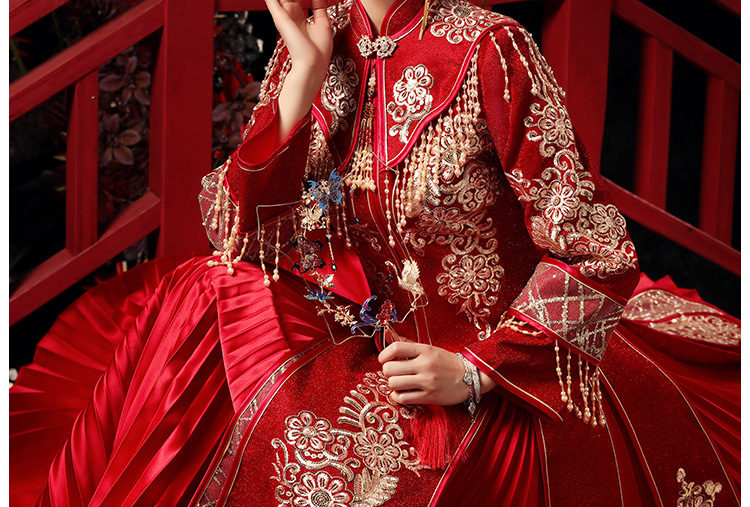 秀禾服2020年新款新娘结婚礼服中式嫁衣凤冠霞帔婚服出嫁秀和服女