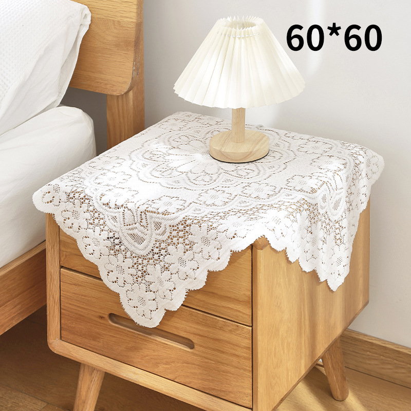 Korean Retro Lace Tablecloth French Simplicity Romantic Artistic Coffee Table round Table Cover Picnic Blanket Table Cloth Table Mat