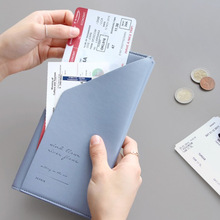 日韩pu皮革加厚护照套可印LOGO户外旅行便携护照夹多功能护照包