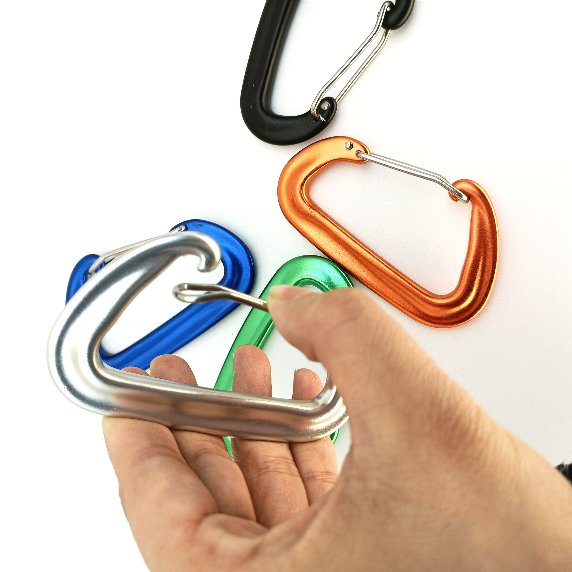 高强度航空铝7075登山扣 攀岩快挂 吊床安全扣 辅扣 铝合金登山扣