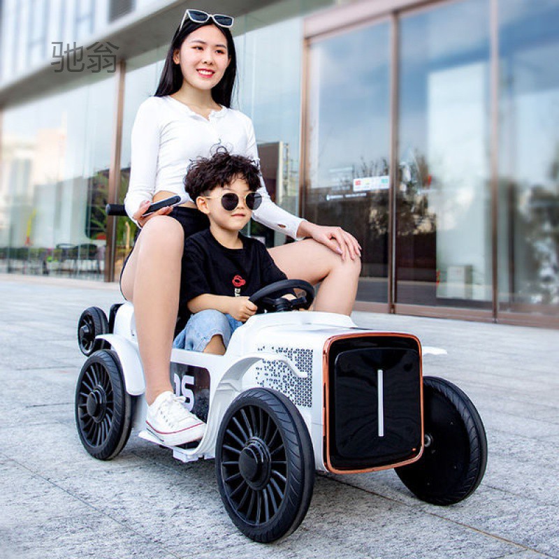9rn儿童电动车可坐大人带双人男孩女宝宝玩具新款亲子车四轮遥控