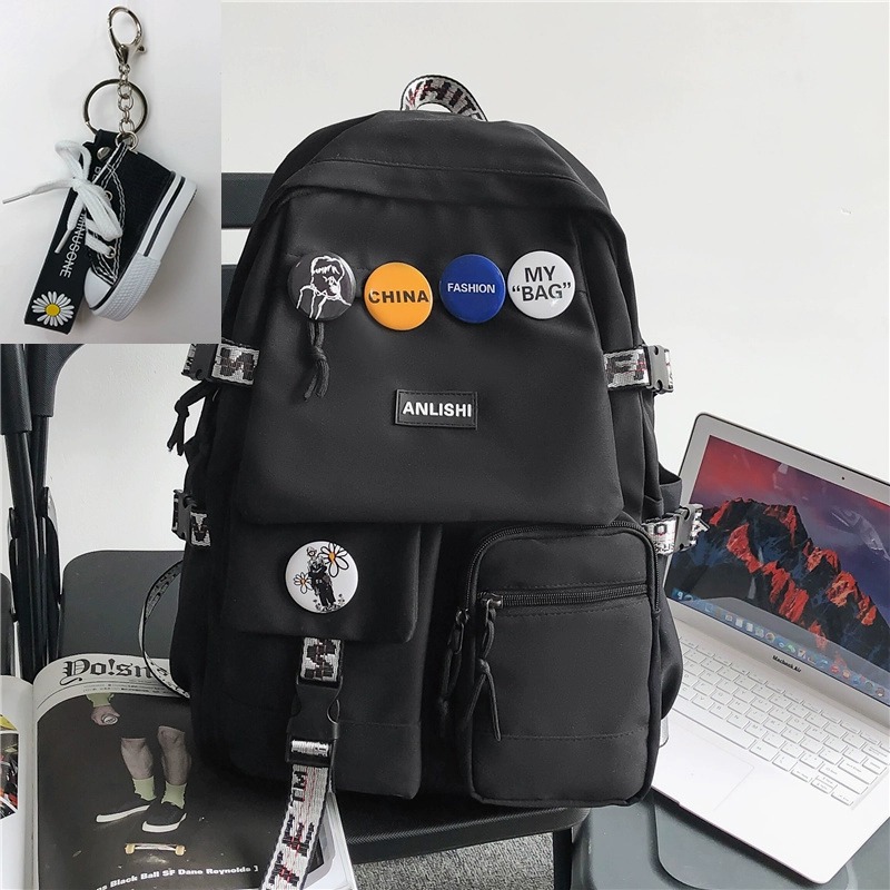 Schoolbag Female College Student Korean High School Travel Backpack Male Junior High School Student Ins Japanese Large Capacity Computer Backpack