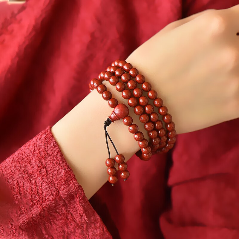 互鑫朱砂手串紫金砂手链108颗佛珠圆珠男女士款多圈情侣款-阿里巴巴