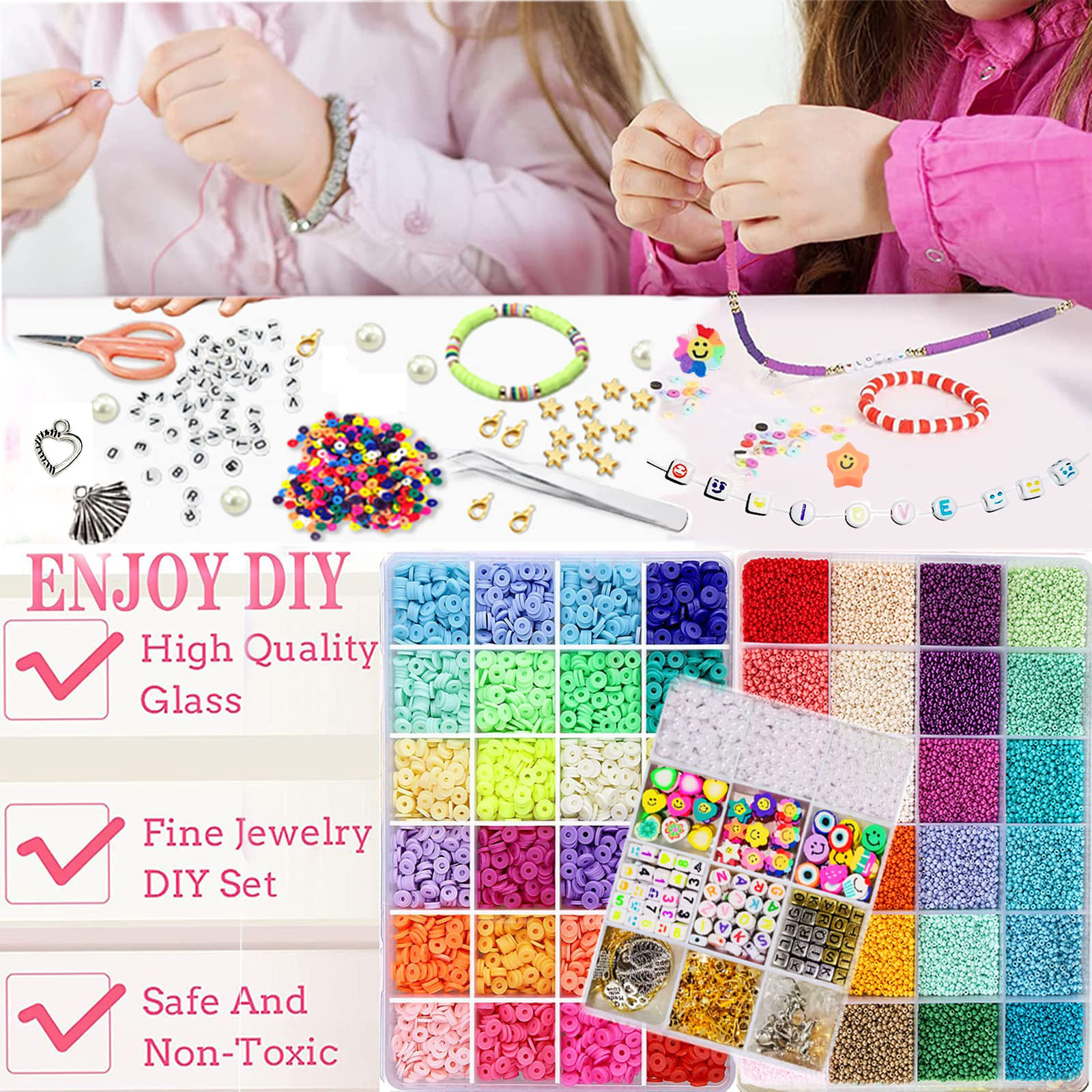 Exclusive for Cross-Border Bead Scattered Beads DIY Accessories Suit Acrylic Bracelet Necklace Making Necklace DIY Ornament Accessories