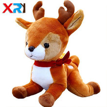 跨境圣诞麋鹿公仔毛绒玩具圣诞节装饰礼品围巾小鹿定制毛绒小驯鹿