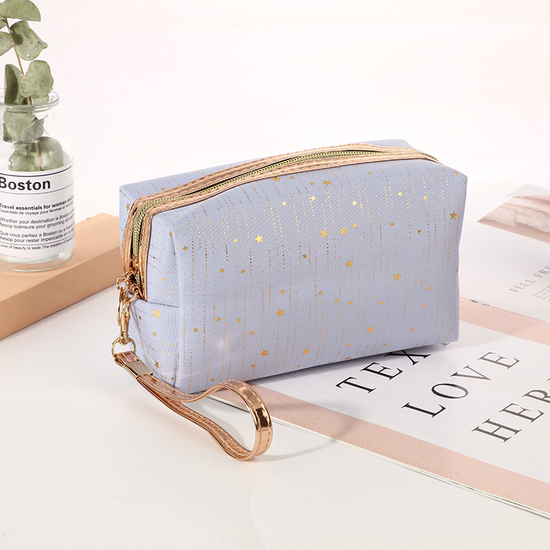 2023 Rain Silk Bronzing XINGX Octagonal Bag Cosmetics Storage Bag Zipper Wash Bag Spot Portable Cosmetic Bag