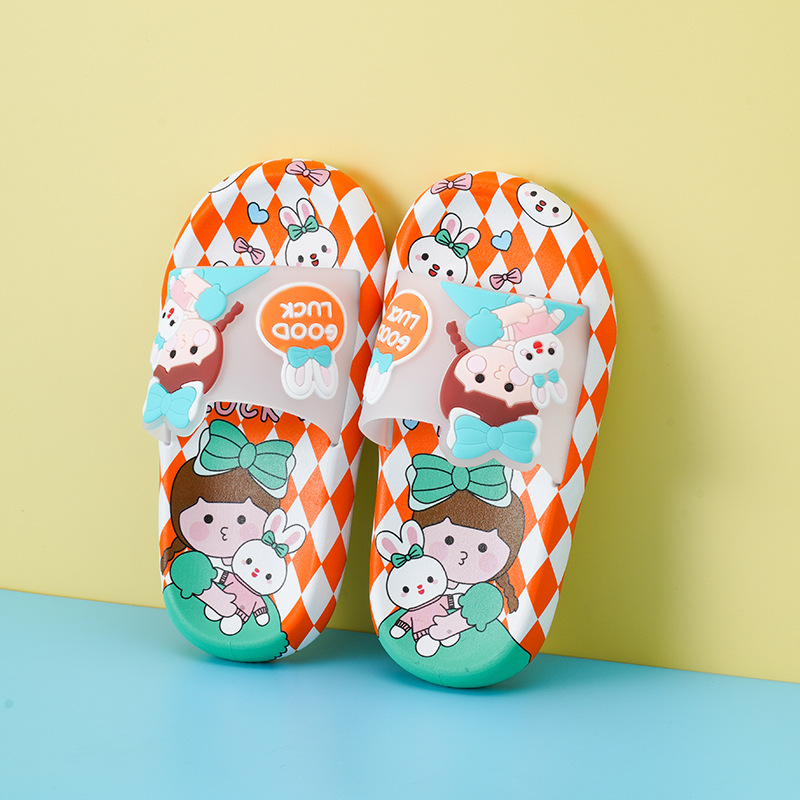 New Cartoon Children Slippers Indoor and Outdoor Slippers Custom Non-Slip Soft Bottom Baby Boys and Girls Sandals Flip Flops