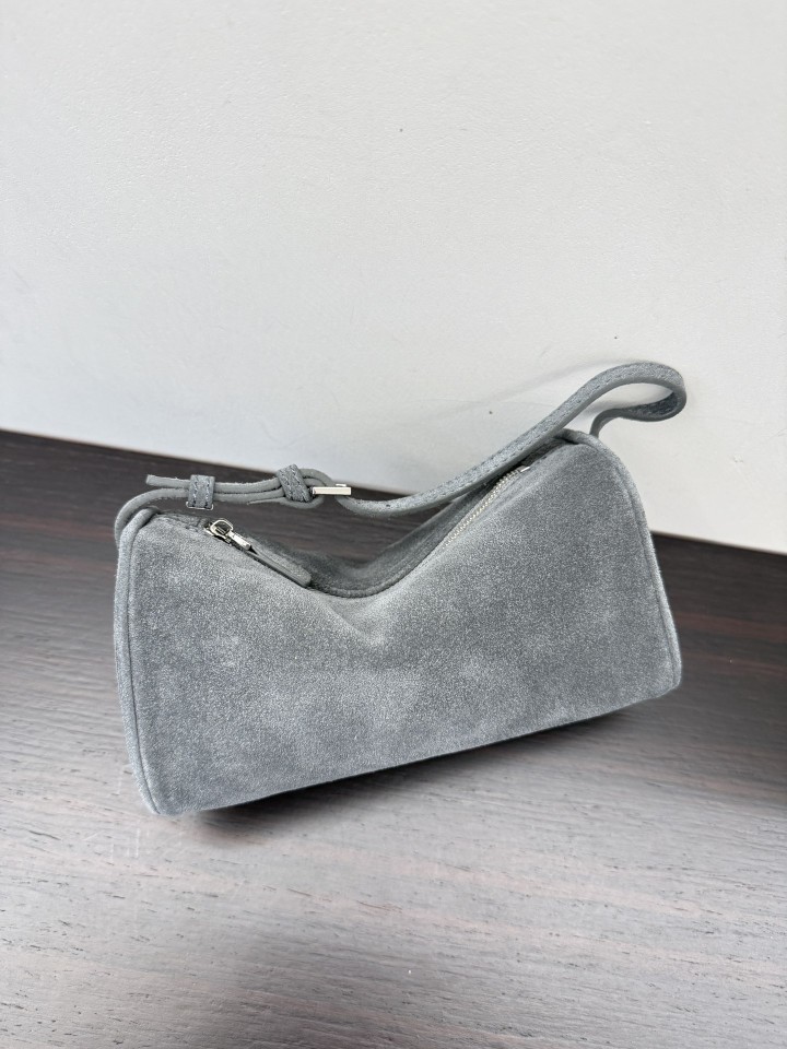 90s头层牛皮笔筒包therow同款胎牛麂皮枕头包羊皮内里迷你包包