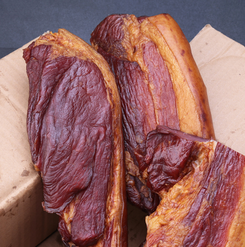 四川特产柴火五花腊肉二刀肉农家腌腊展会景区货源直供川味烟熏肉