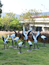 户外仿真白鹭动物摆件公园林景观仙鹤雕塑花园庭院水池塘假山装饰