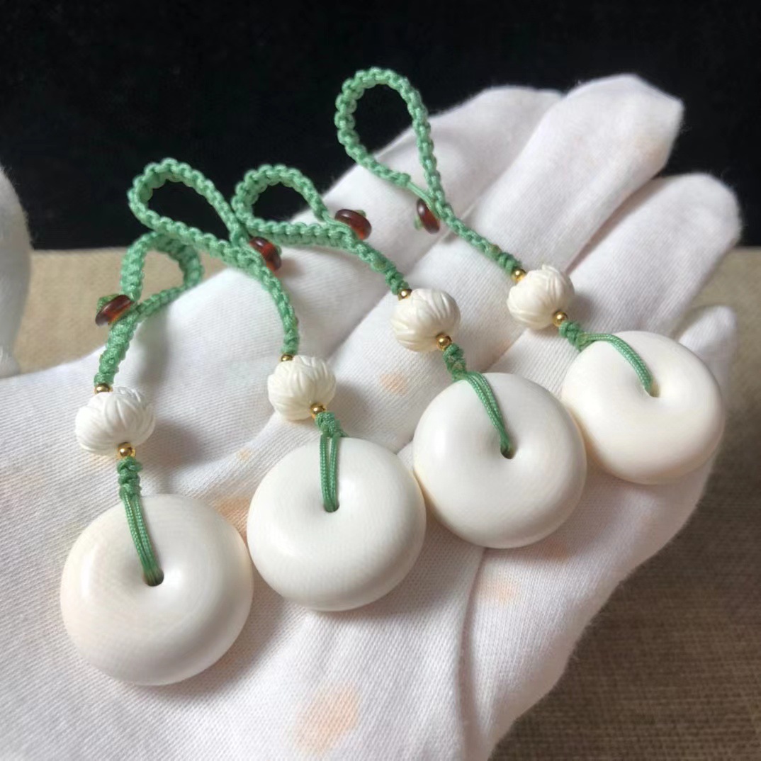 玛运猛犸 猛犸牙面包圈平安扣手工编制钥匙扣手机扣diy配件饰品