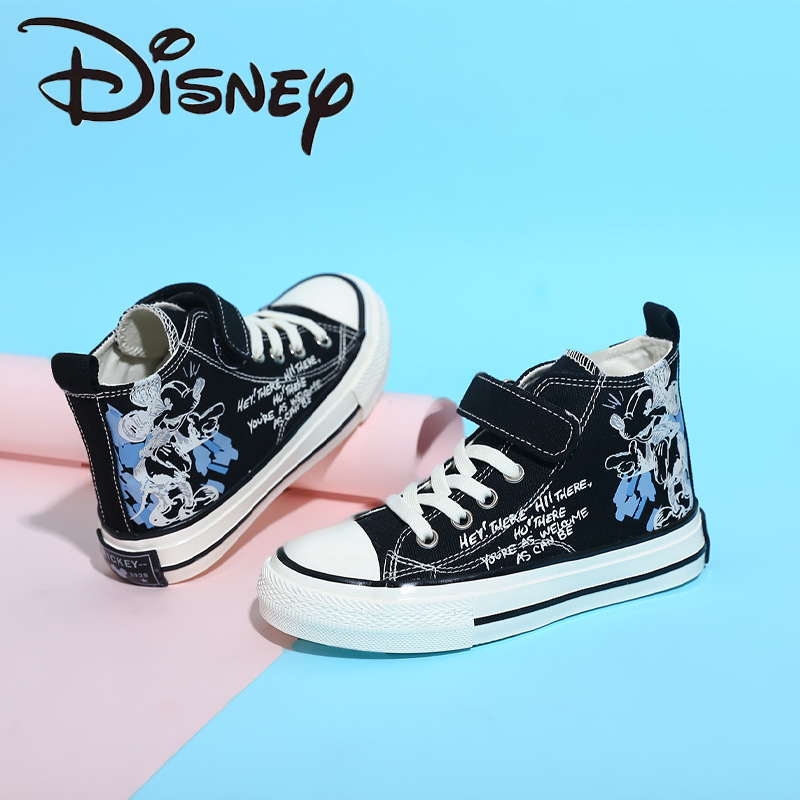 迪士/尼儿童帆布鞋男童2024春秋季新款中大童防滑休闲鞋女童卡通