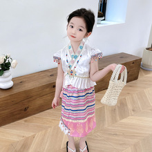 夏季新款儿童汉服夏装傣族服小女孩民族风版纳套装幼儿园表演服装
