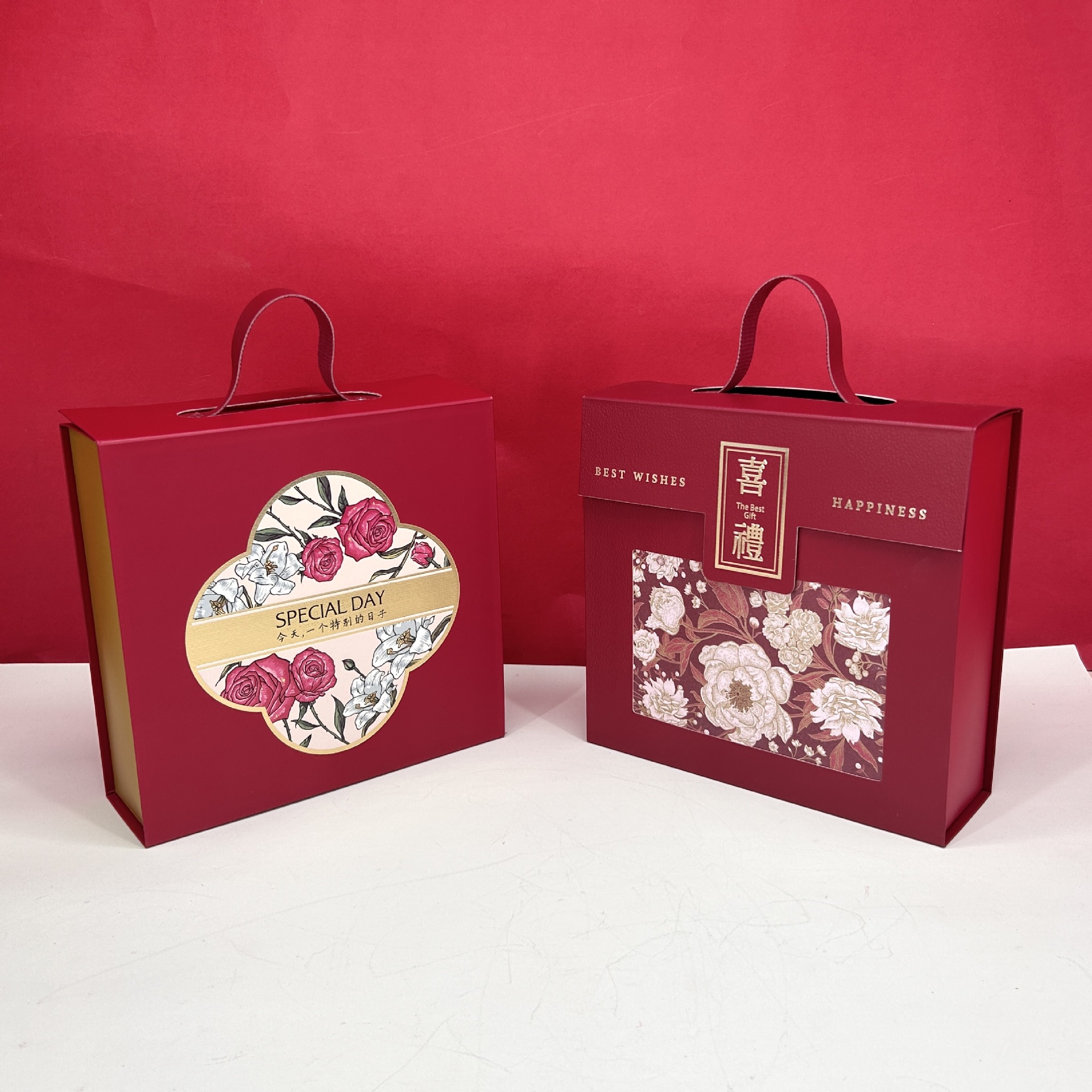 高档翻盖礼盒质感喜糖盒伴手礼盒结婚订婚喜糖盒山茶花包装盒空盒