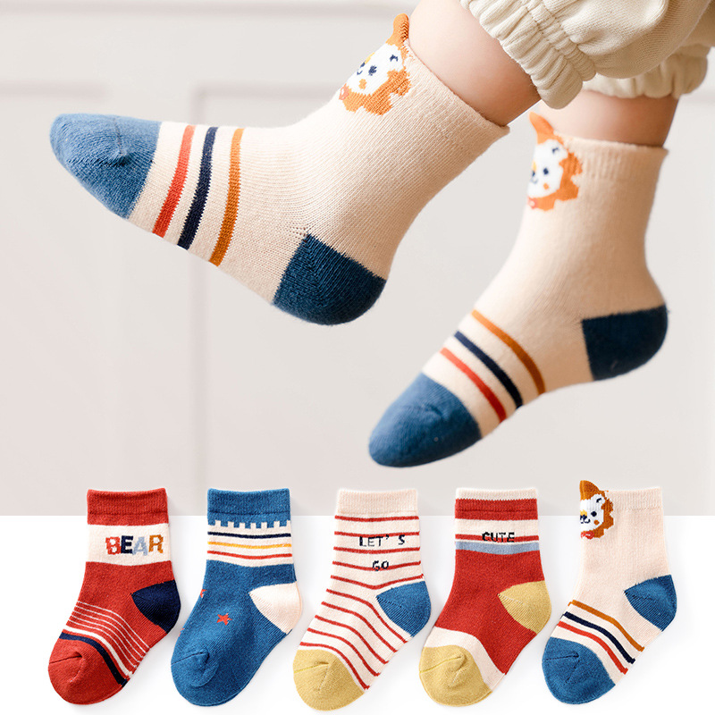 Children's Socks Cotton Autumn Winter Boys 1-3-5-6-8-9-12 Years Old Girls Boat Socks Spring and Autumn Baby's Socks