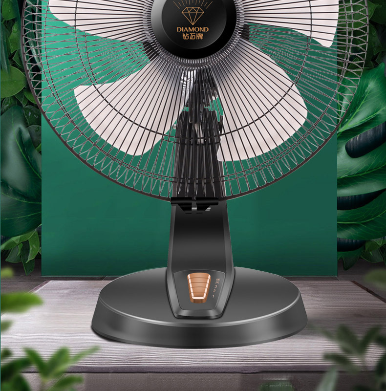 钻石牌电风扇家用台扇迷你台式家用摇头静音学生宿舍用电风扇批发