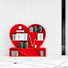 铁艺爱心造型墙面置物架幼儿园阅览室书架创意绘本架现代个性书柜
