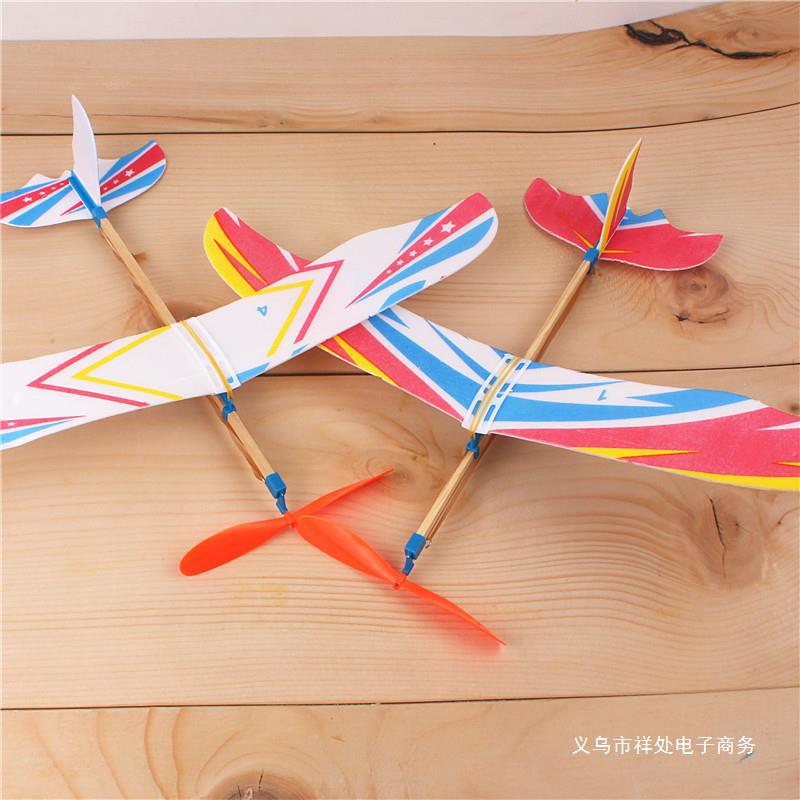 迷你小号雷鸟飞机 橡皮筋手抛泡沫滑翔机航模实验手工制作diy科教