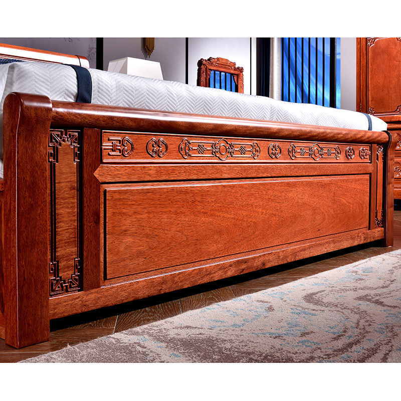 8米双人床1.5米全菠萝格花梨大床中式家具直销一件代发