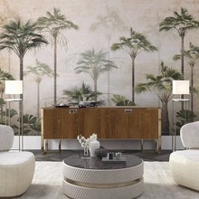 热带雨林植物丛林墙纸民宿树林客厅沙发背景墙壁画餐厅咖啡馆壁纸