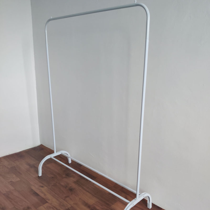 Single Pole Clothes Rack Balcony Bedroom Single and Double Poles Floor Clothes Rack Simple Indoor Cloth Rack Wholesale