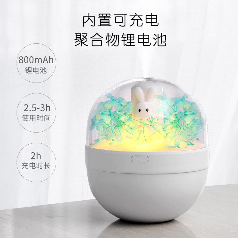 Cute Pet Sweetheart Rabbit Diy Humidifier Usb Mini Home Air Cleaner Preserved Fresh Flower Handmade Flower Arrangement Gift