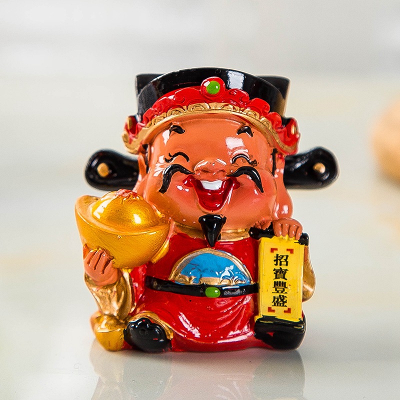 车载内饰五路财神汽车公仔创意树脂送长辈生日礼物蛋糕摆件1套5个